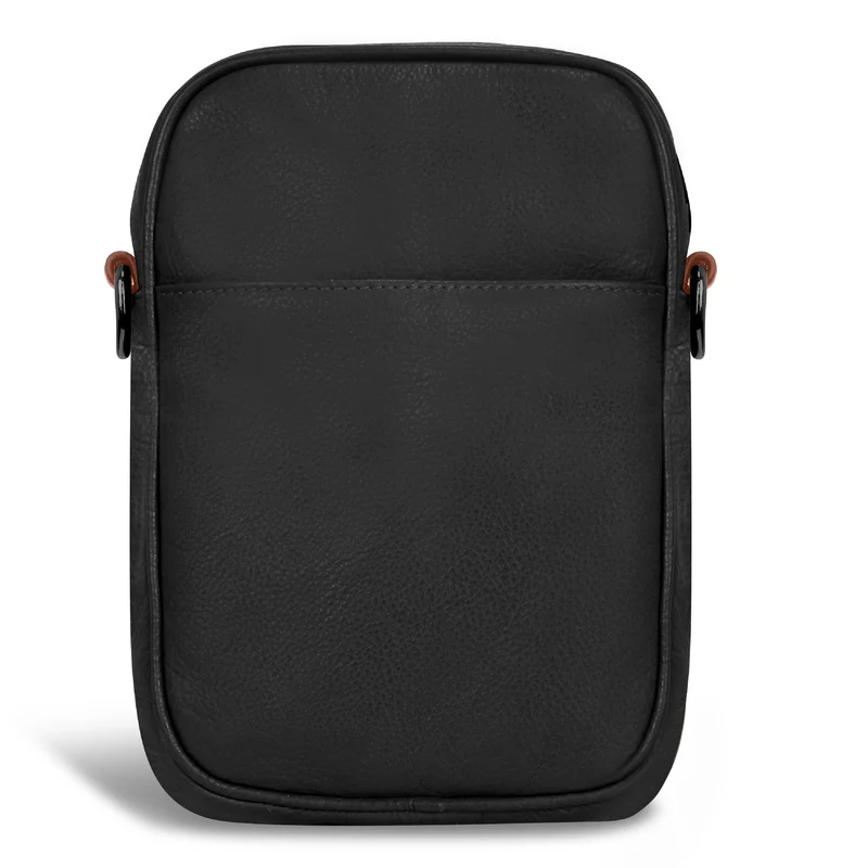 Onyx / Leather Vertical Cross-Body Bag