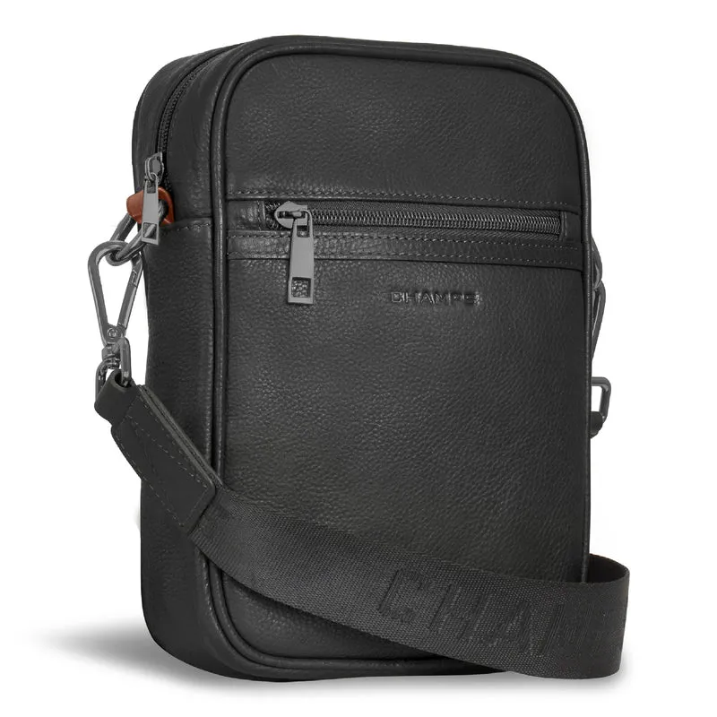 Onyx / Leather Vertical Cross-Body Bag