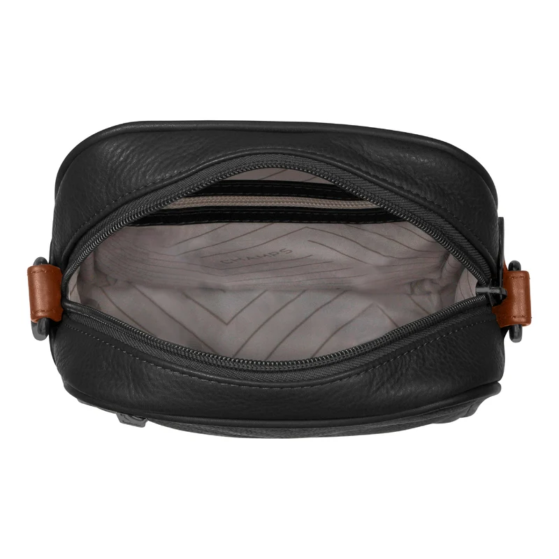 Onyx / Leather Vertical Cross-Body Bag