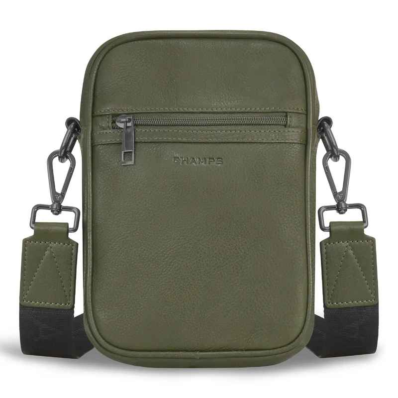 Onyx / Leather Vertical Cross-Body Bag