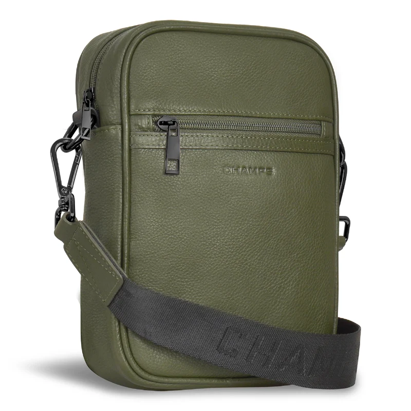 Onyx / Leather Vertical Cross-Body Bag