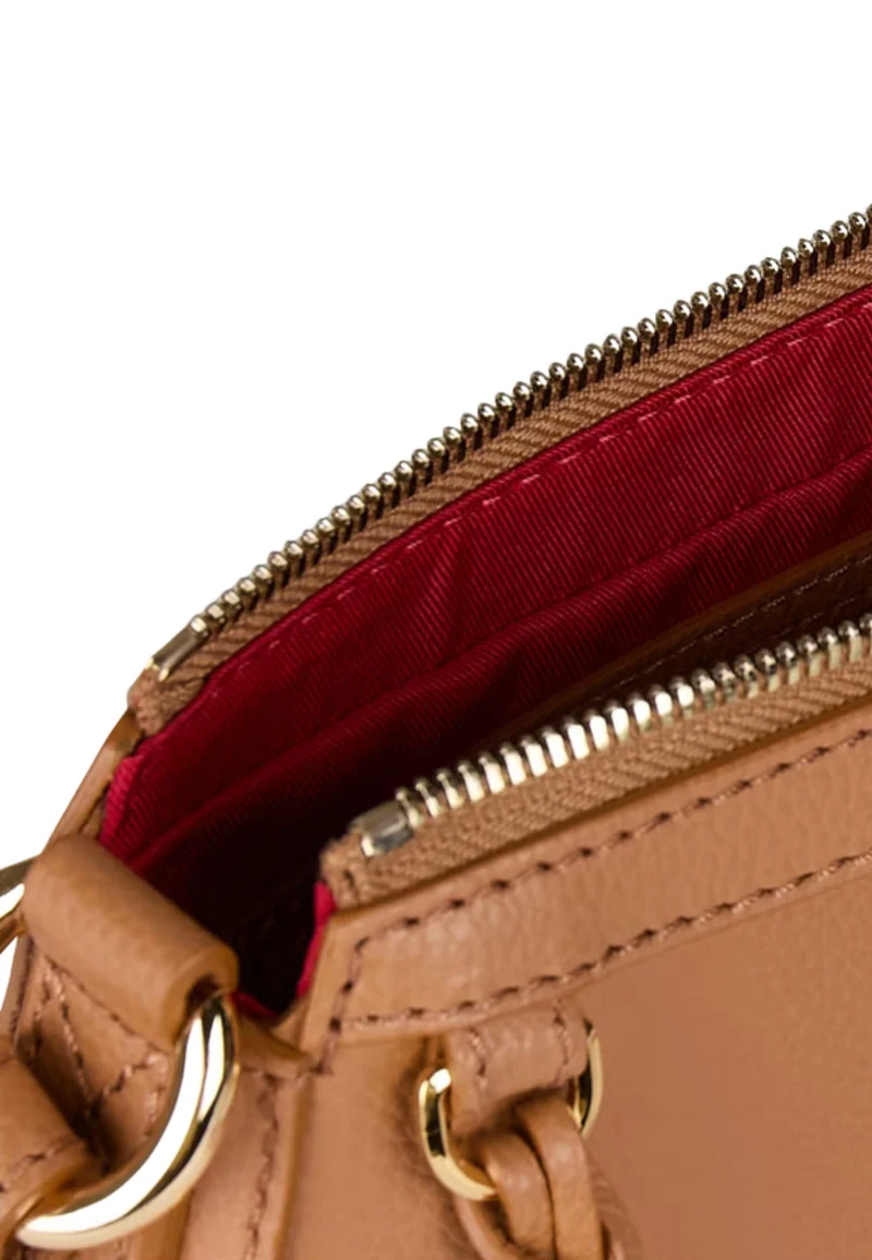 Lancel Faubourg Mini Sac Bandoulière Zippé Camel