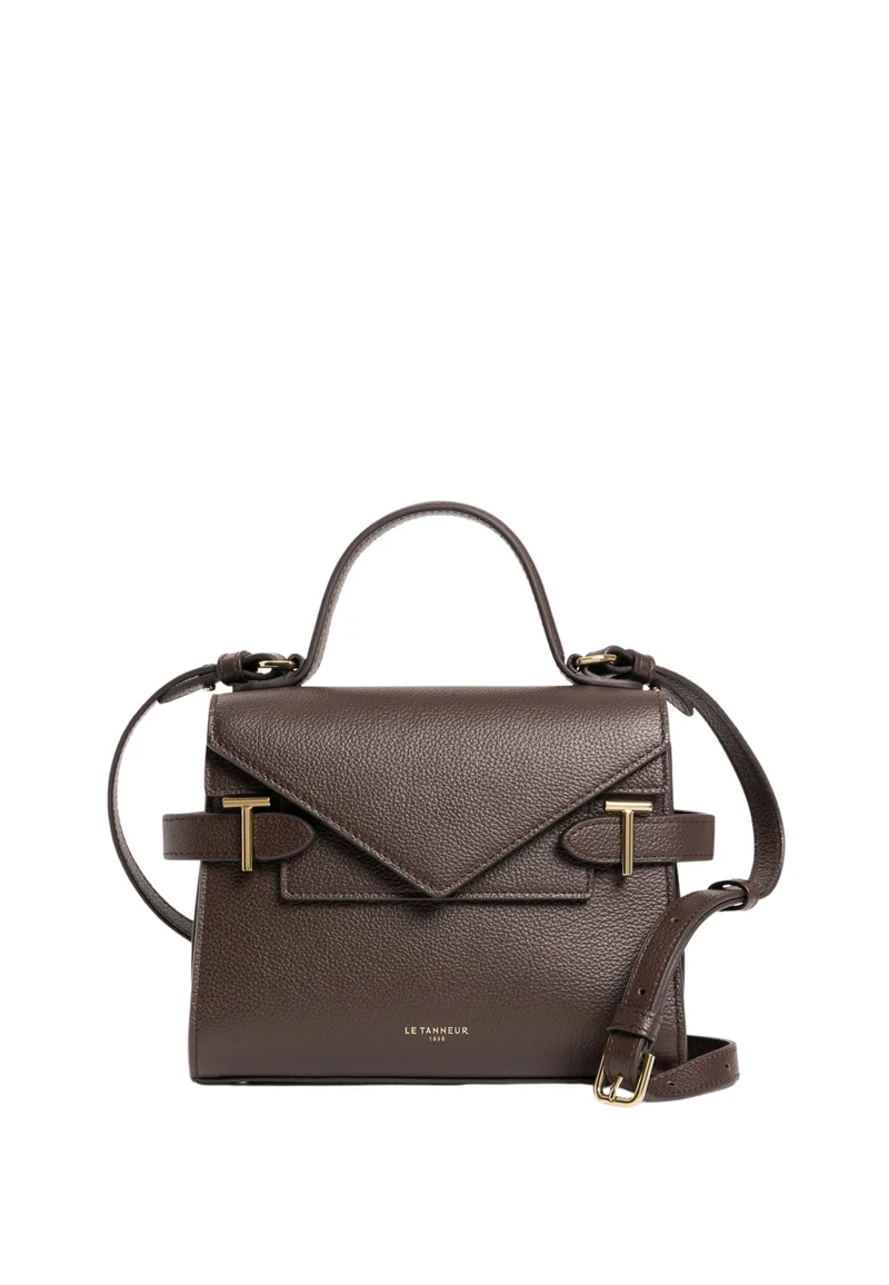 Le Tanneur Petit Sac à main Double Rabat Emilie Marron Arabica