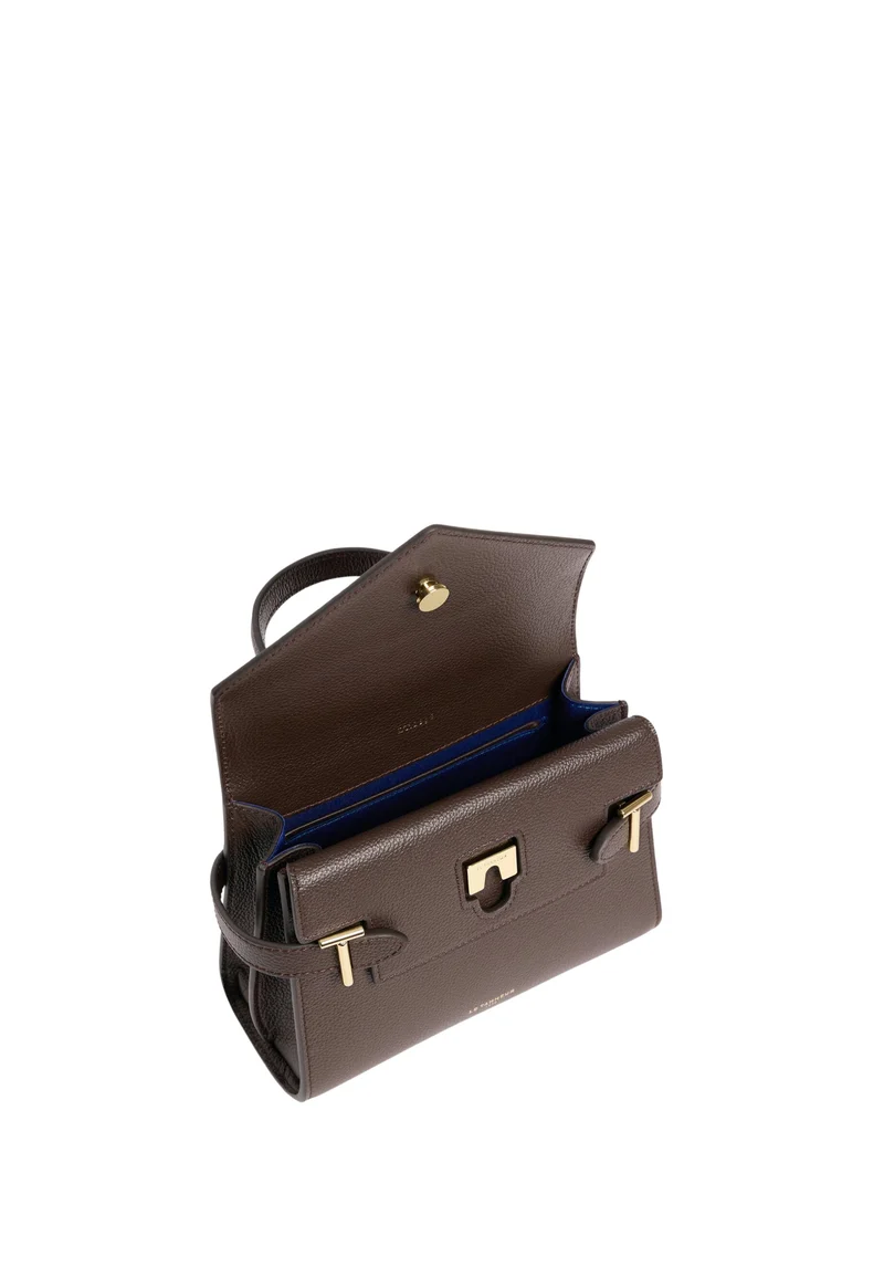 Le Tanneur Petit Sac à main Double Rabat Emilie Marron Arabica