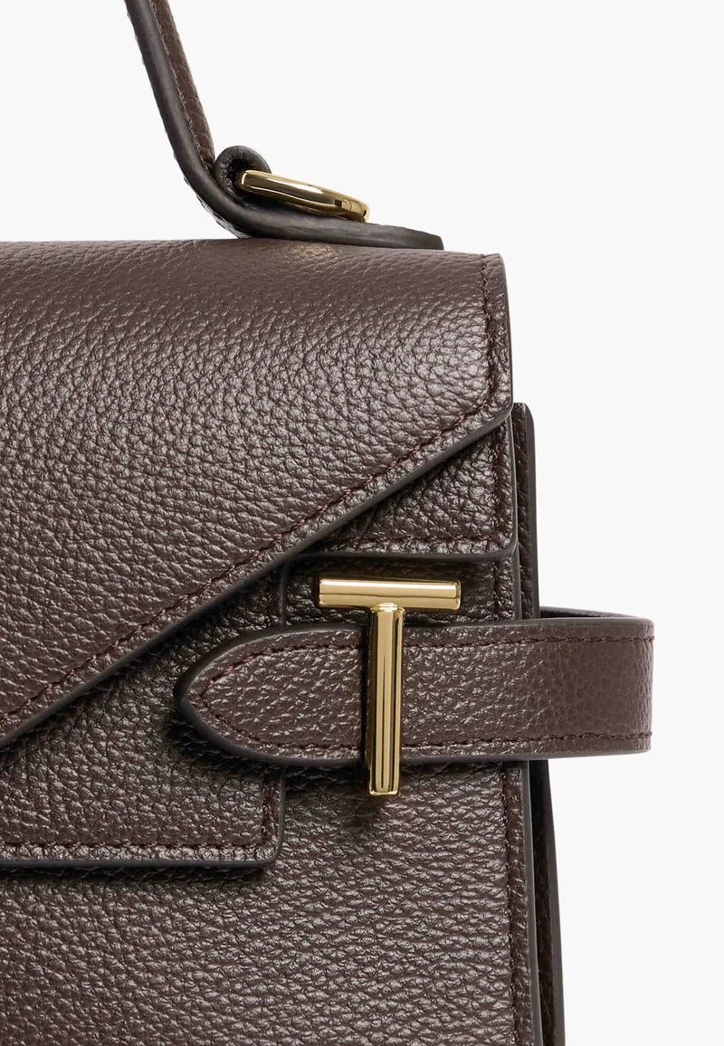 Le Tanneur Petit Sac à main Double Rabat Emilie Marron Arabica