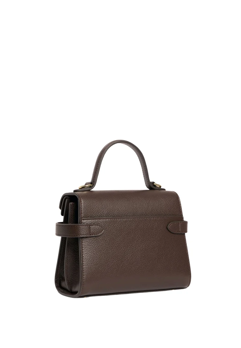 Le Tanneur Petit Sac à main Double Rabat Emilie Marron Arabica
