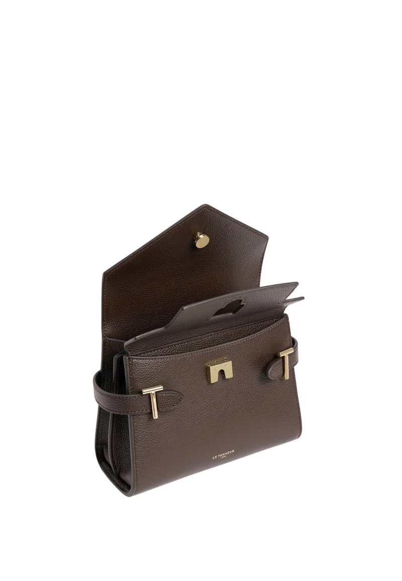 Le Tanneur Petit Sac à main Double Rabat Emilie Marron Arabica