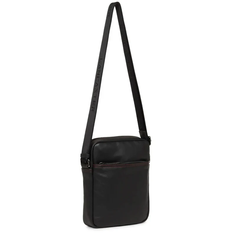 Lancaster Sacoche cuir de vachette SOFT VINTAGE Noir