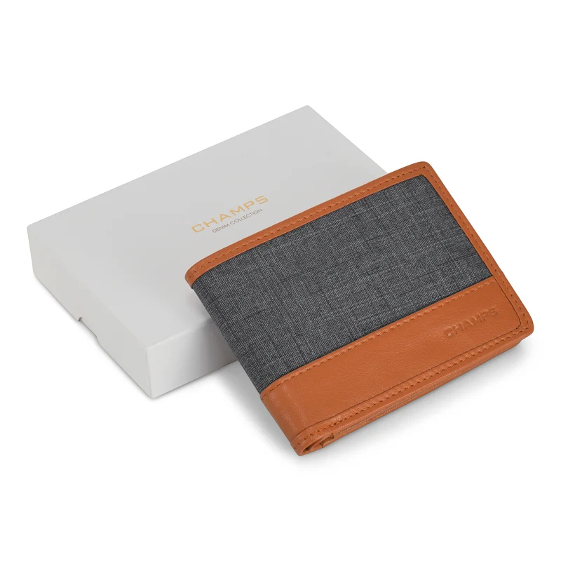 Denim / Leather Center Wing Wallet