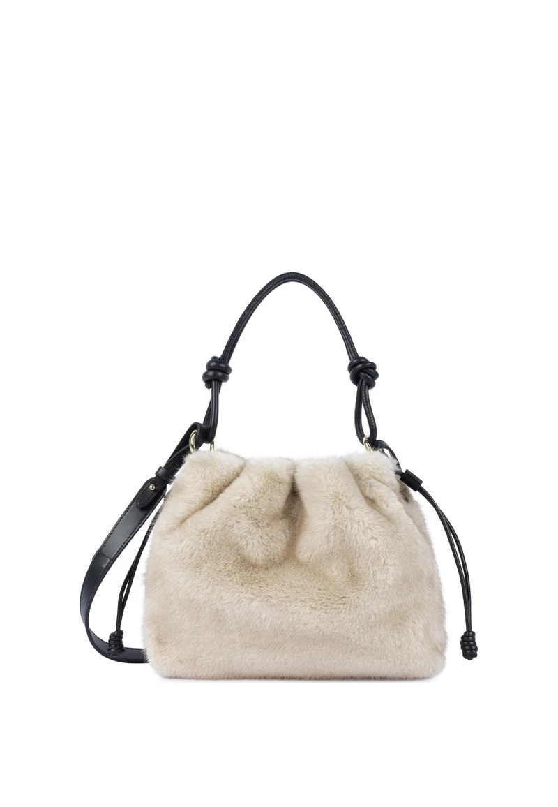 Lancaster Sac besace A lacets coulissants M Moumoute Ecru - Noir