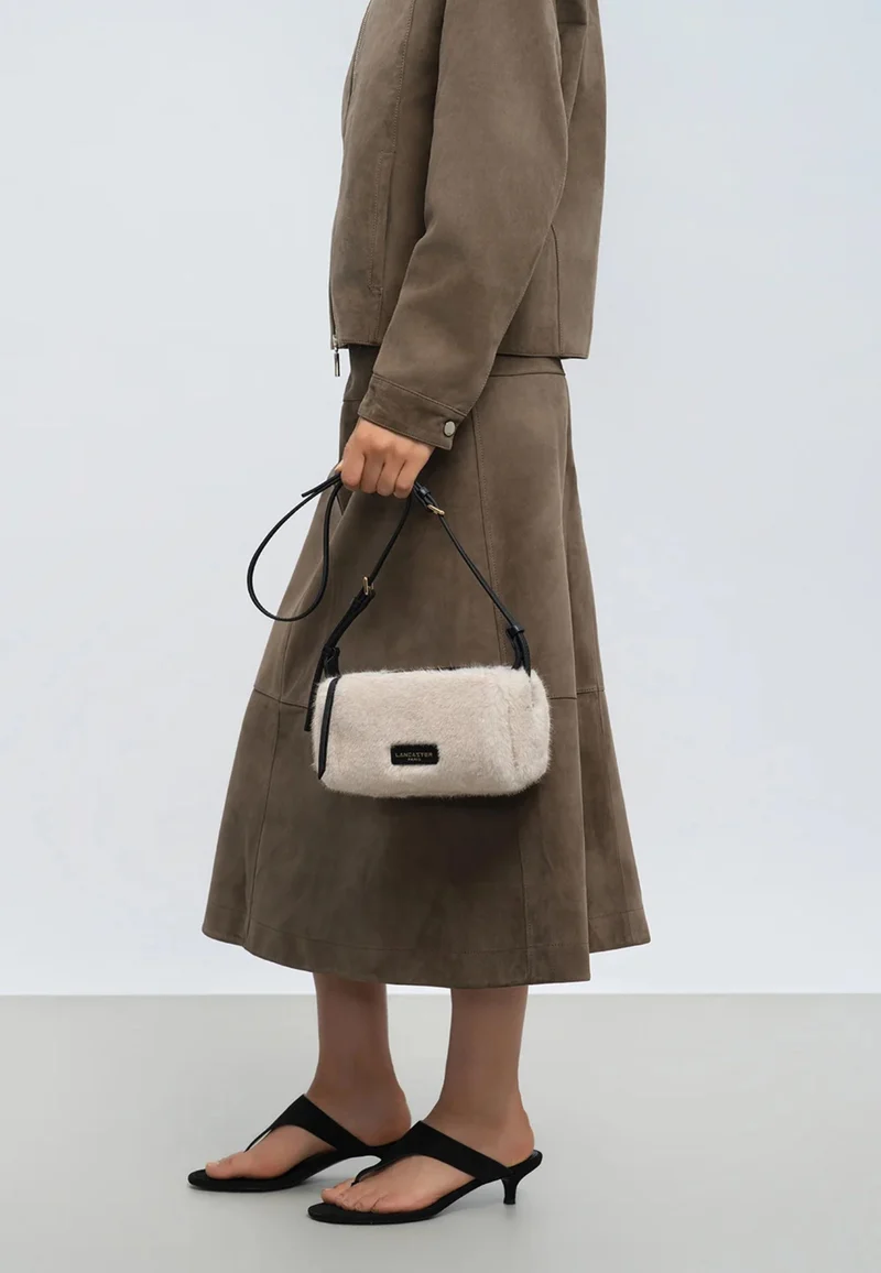 Lancaster Sac rectangle Zippé S Moumoute Ecru - Noir