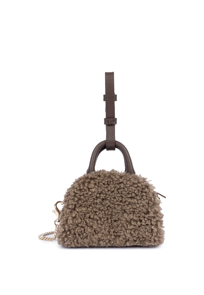 Lancaster Nano Sac à main Zippé Moumoute Marron