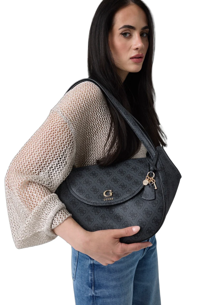 Guess Sac à Rabat Coleen Monogramme Coal Logo