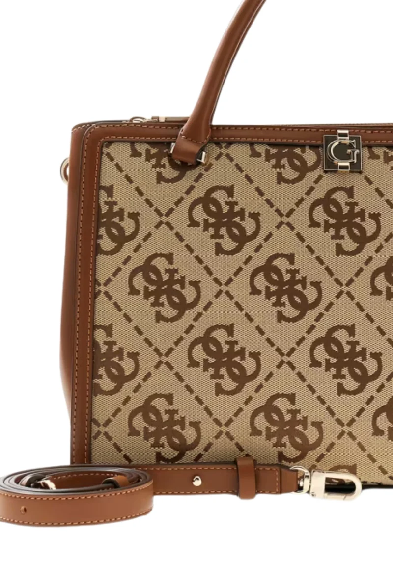 Guess Sac à Main Audrey Monogramme Latte Logo