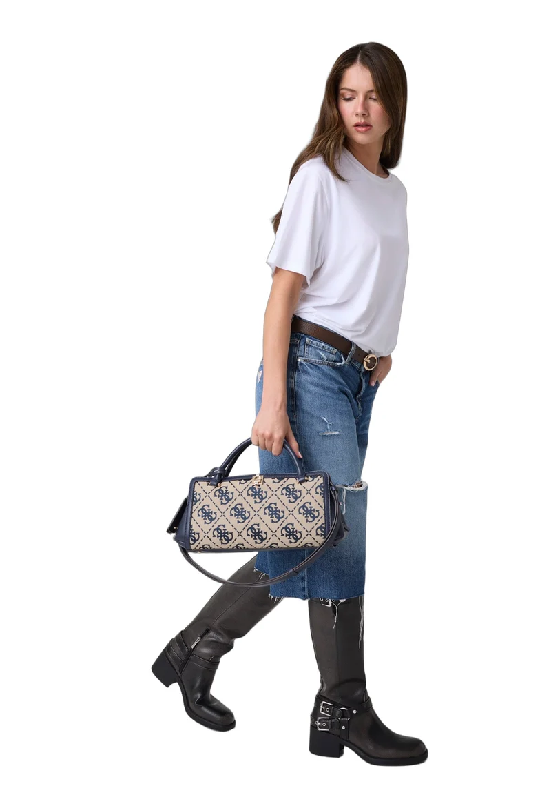 Guess Sac à Main Audrey Petit Monogramme Navy Logo