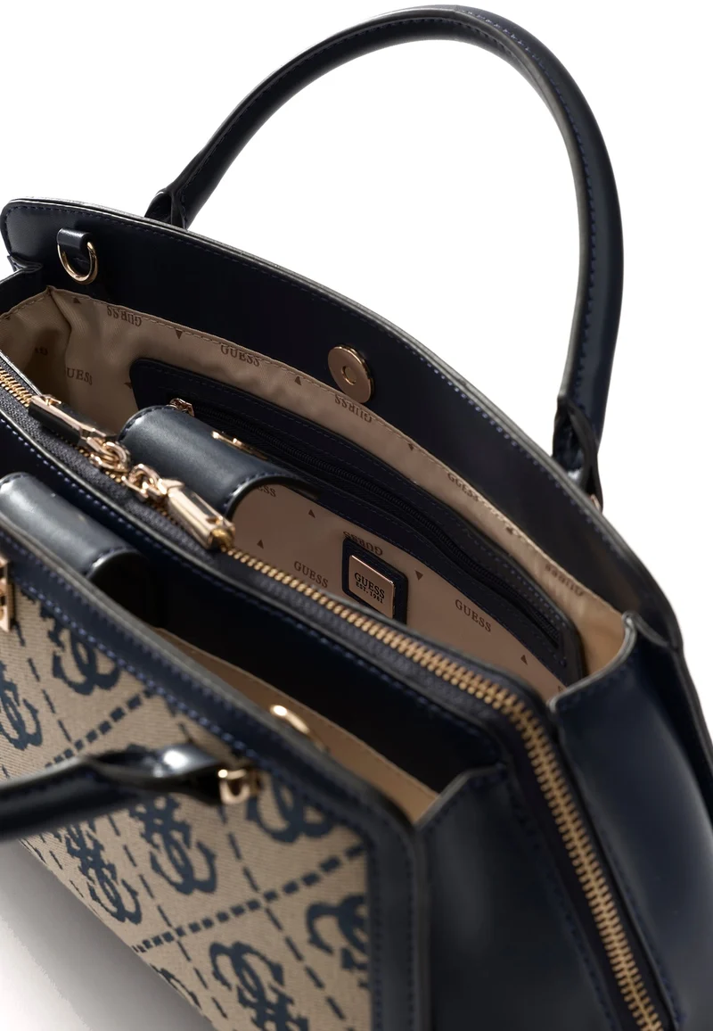 Guess Sac à Main Audrey Petit Monogramme Navy Logo