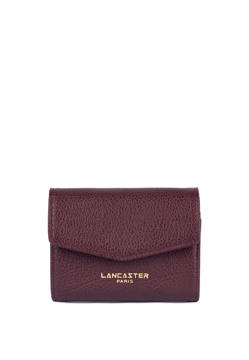 Lancaster Portefeuille A rabat avec pression Dune Cuir Bordeaux Foncé