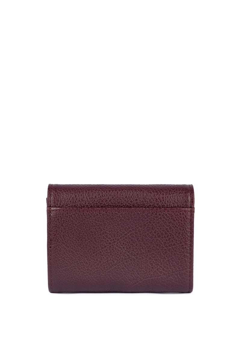 Lancaster Portefeuille A rabat avec pression Dune Cuir Bordeaux Foncé