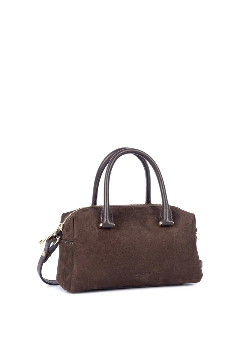Lancaster Sac à main Zippé Suède Cube Marron