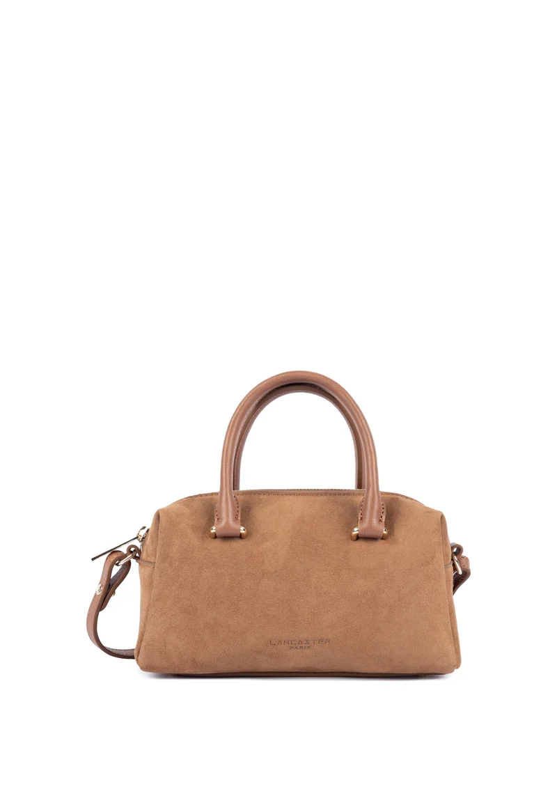 Lancaster Sac à main Zippé Suède Cube Camel