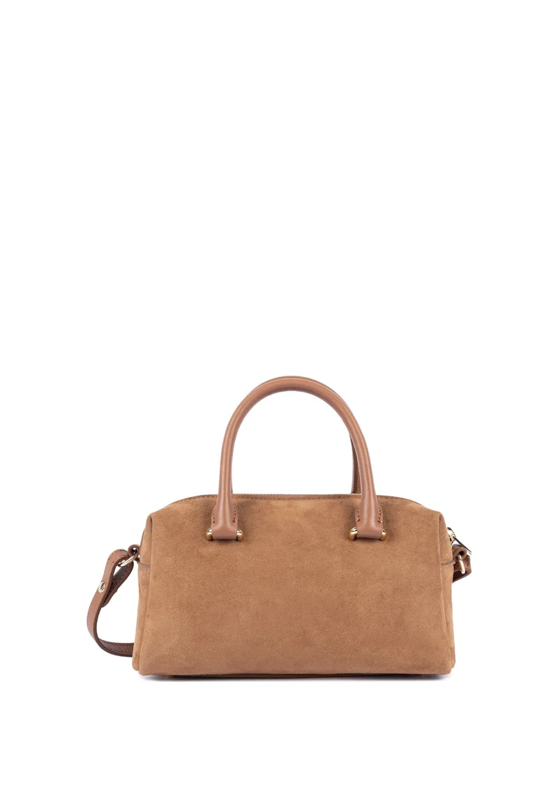 Lancaster Sac à main Zippé Suède Cube Camel