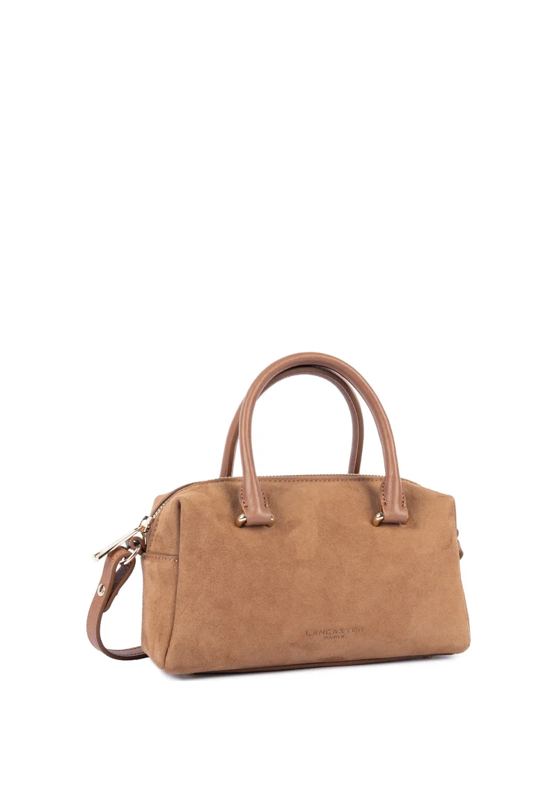 Lancaster Sac à main Zippé Suède Cube Camel