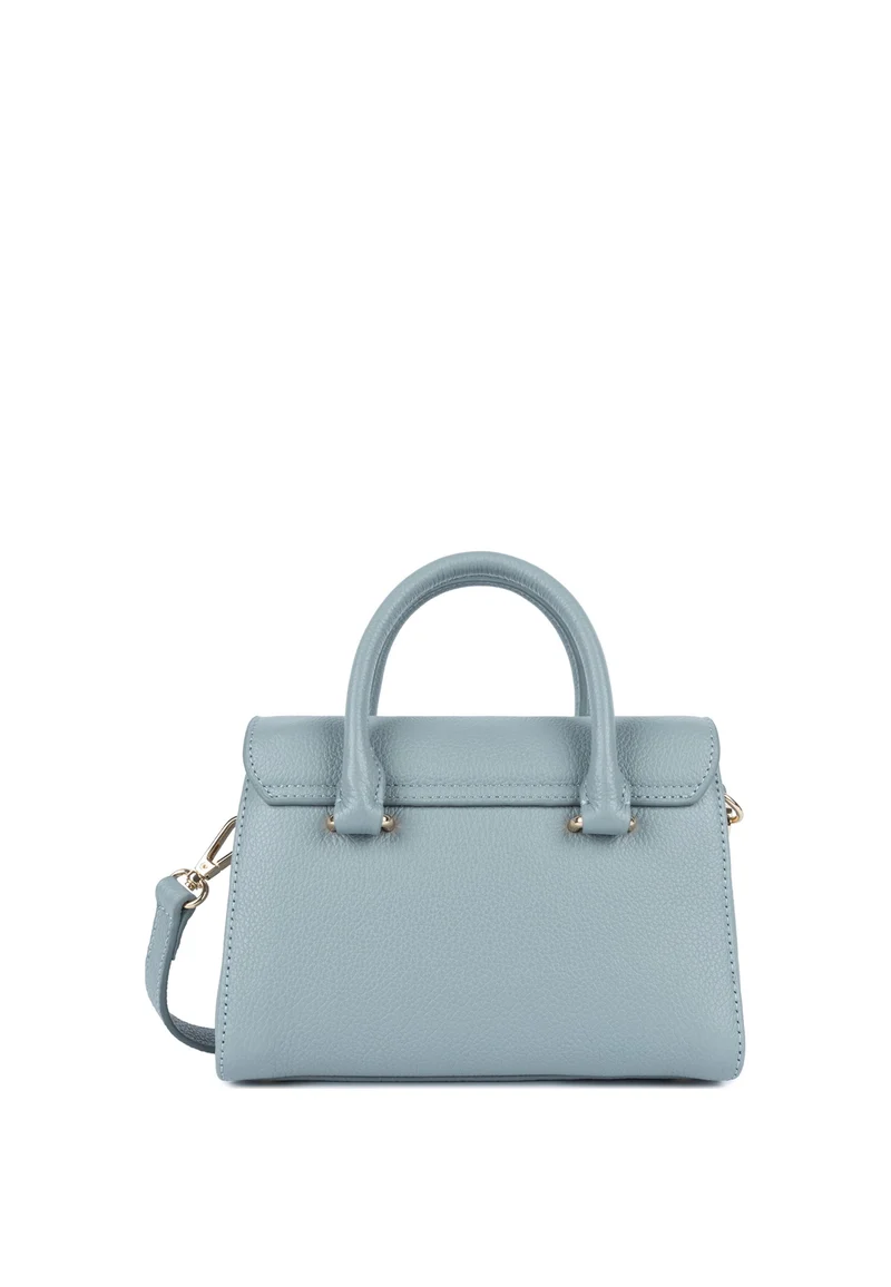 Lancaster Sac à main A rabat avec fermoir Mini Milano Cosmos Bleu gris