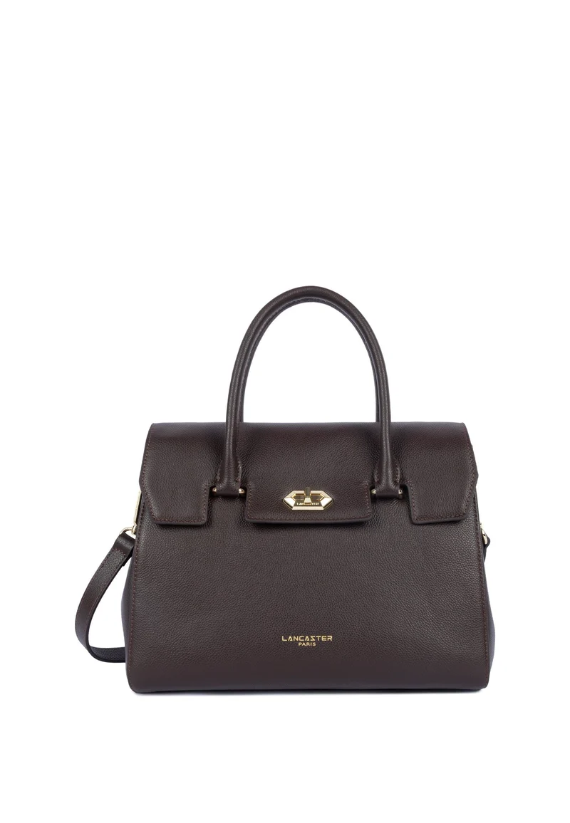 Lancaster Sac à main A rabat avec fermoir M Milano Cosmos Marron Foncé