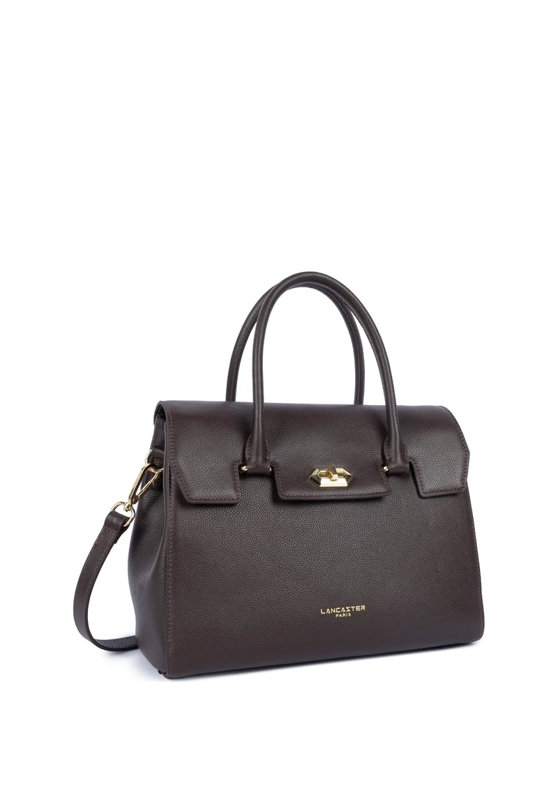 Lancaster Sac à main A rabat avec fermoir M Milano Cosmos Marron Foncé