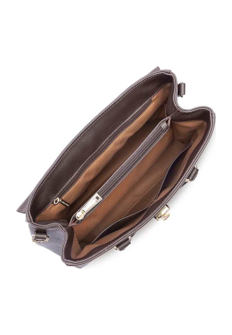 Lancaster Sac à main A rabat avec fermoir M Milano Cosmos Marron Foncé