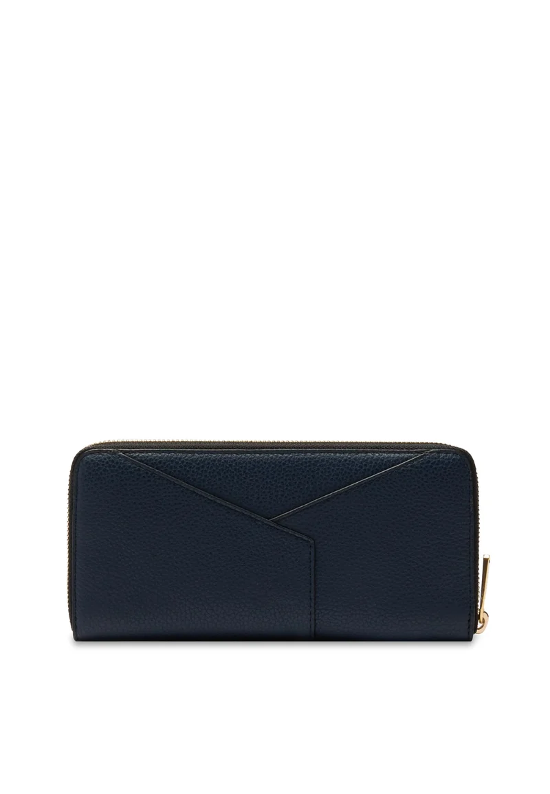 Lancel Enveloppe Portefeuille Long Zippé Cuir Ultramarine