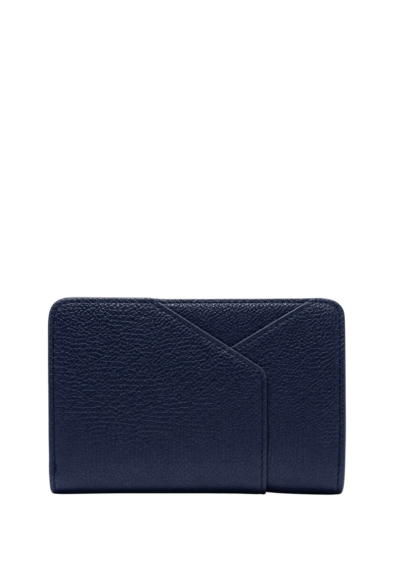 Lancel Enveloppe Portefeuille Rectangulaire Zippé Cuir Ultramarine