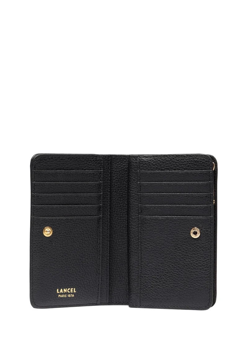 Lancel Enveloppe Portefeuille Rectangulaire Zippé Cuir Noir