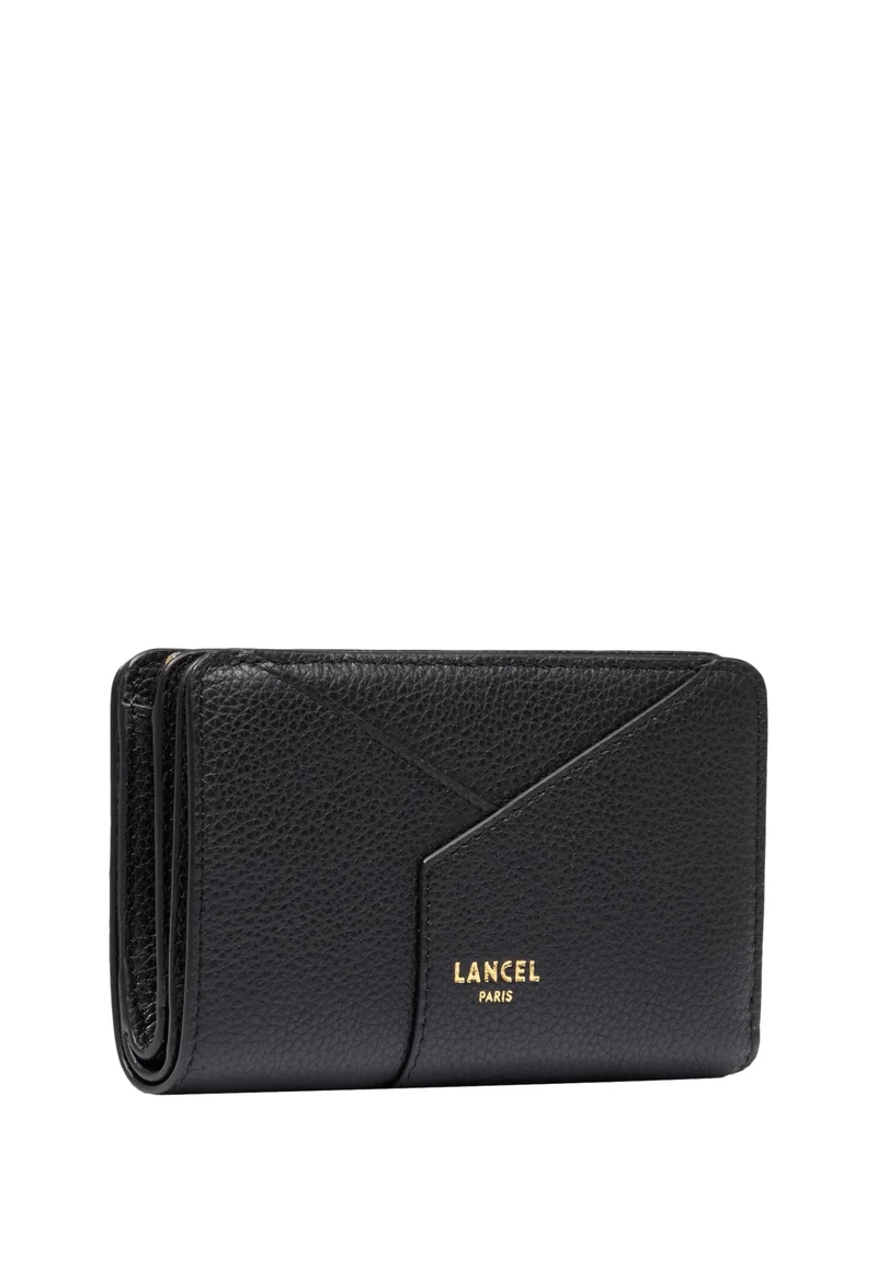 Lancel Enveloppe Portefeuille Rectangulaire Zippé Cuir Noir
