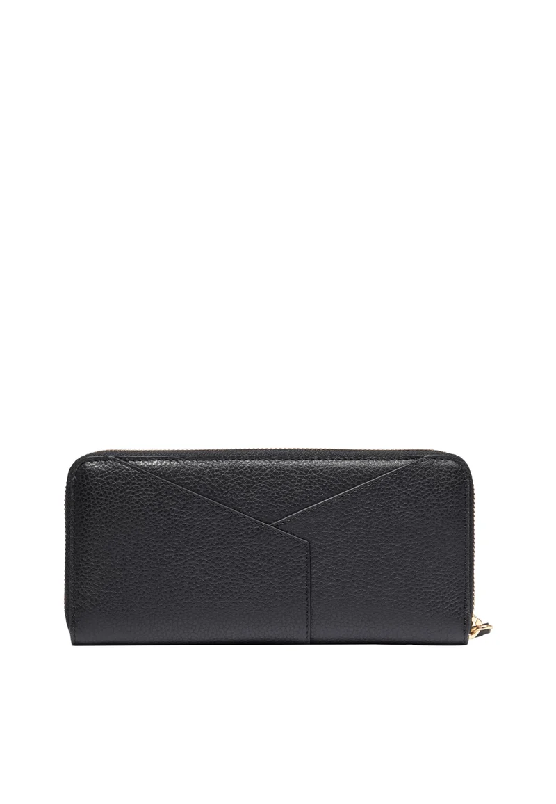 Lancel Enveloppe Portefeuille Long Zippé Cuir Noir