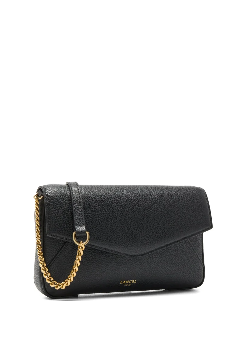 Lancel Enveloppe Pochette Chaîne Porte-Cartes Amovible Cuir Noir