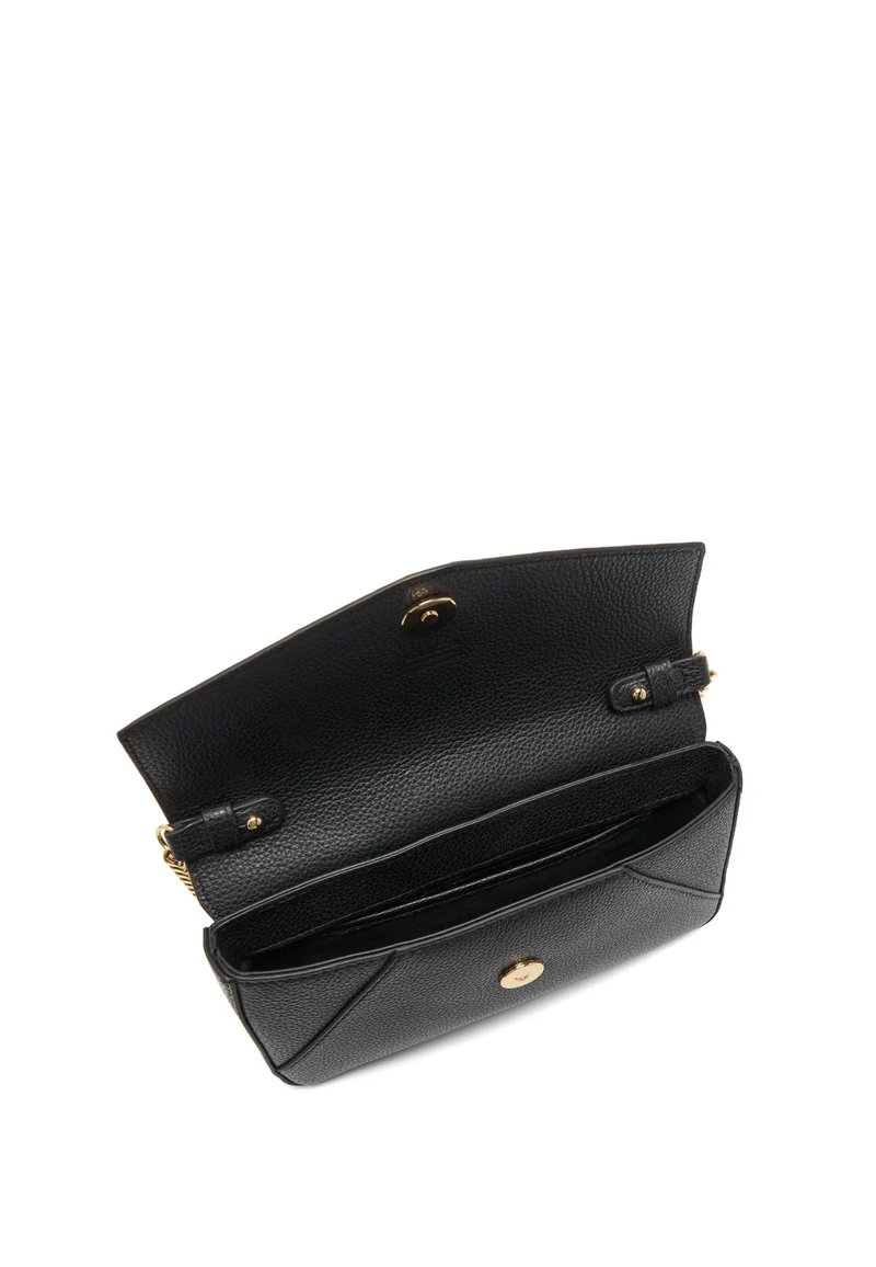 Lancel Enveloppe Pochette Chaîne Porte-Cartes Amovible Cuir Noir