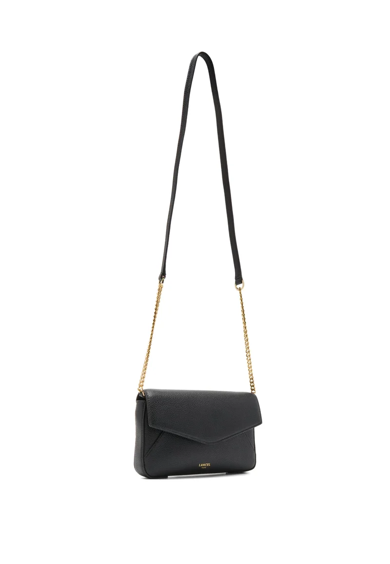 Lancel Enveloppe Pochette Chaîne Porte-Cartes Amovible Cuir Noir