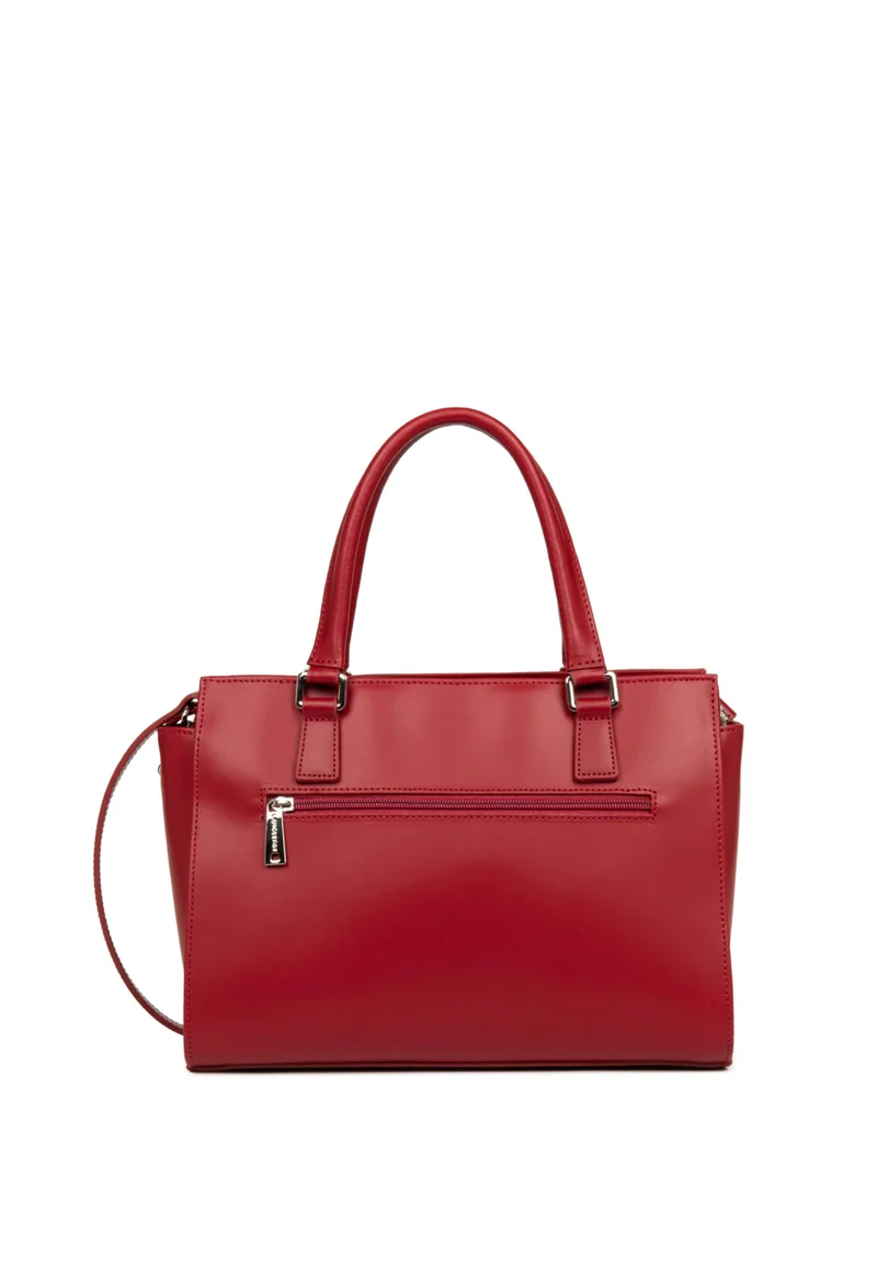 Lancaster Sac à main Zippée M Smooth Carmin