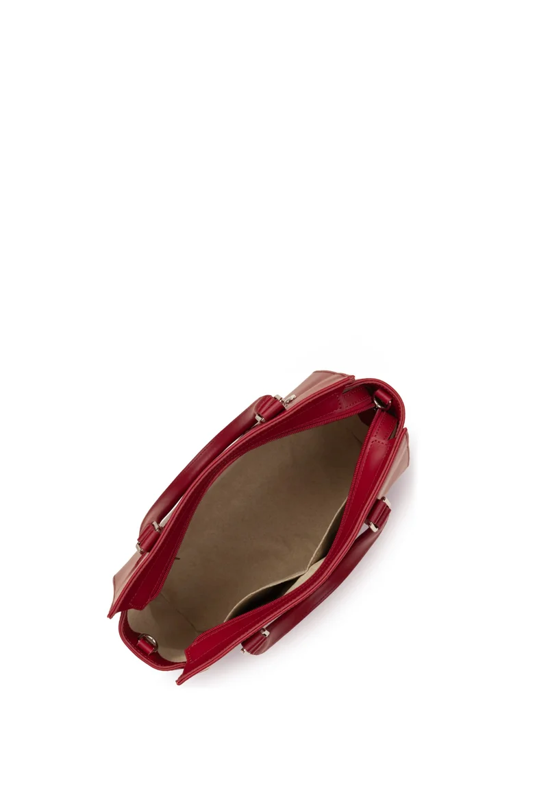 Lancaster Sac à main Zippée M Smooth Carmin