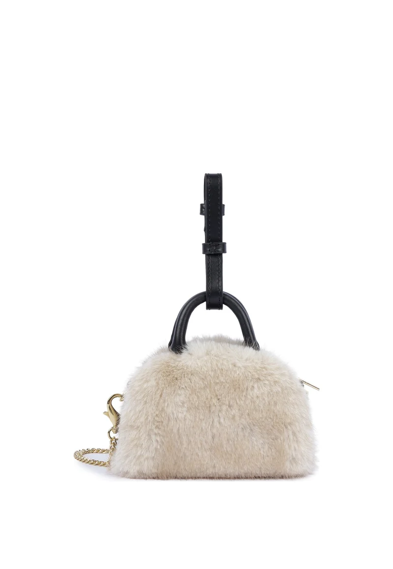 Lancaster Sac à main Zippé Nano Moumoute Ecru - Noir
