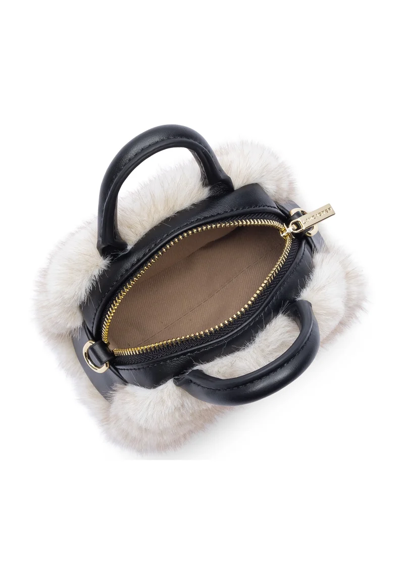 Lancaster Sac à main Zippé Nano Moumoute Ecru - Noir