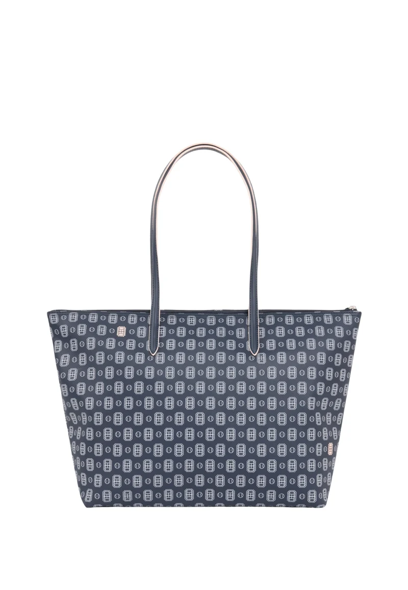 Lacoste Grand sac cabas L.12.12 Concept imprimé Marine Sombre Farine