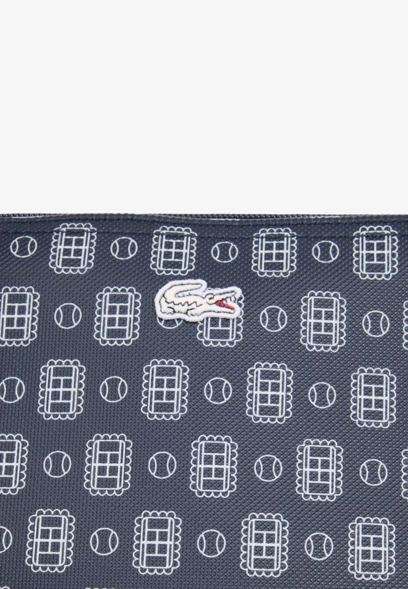 Lacoste Grand sac cabas L.12.12 Concept imprimé Marine Sombre Farine