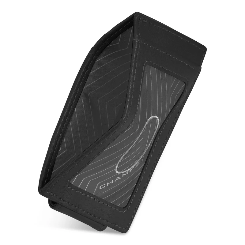 Onyx / Leather Mag Card Case