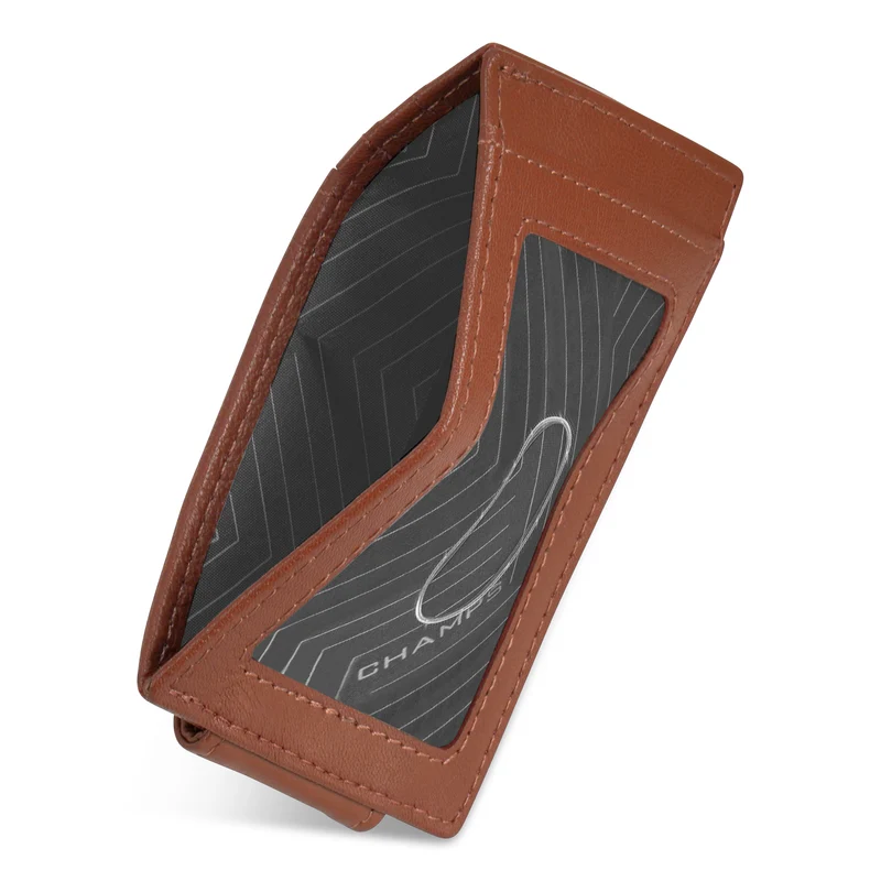Onyx / Leather Mag Card Case