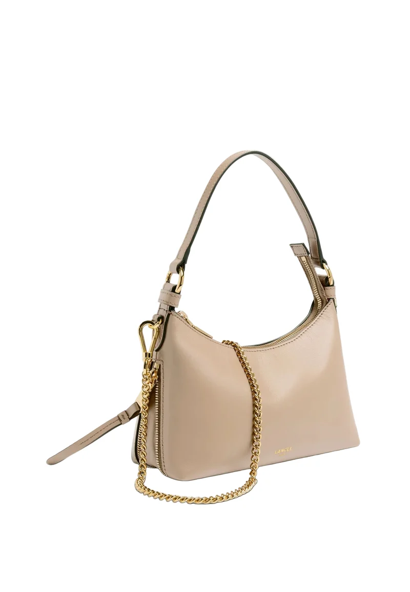 Lancel Origami Sac Baby Hobo Zippé Cuir Galet