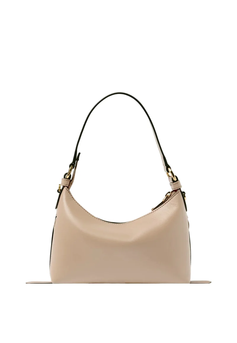 Lancel Origami Sac Baby Hobo Zippé Cuir Galet