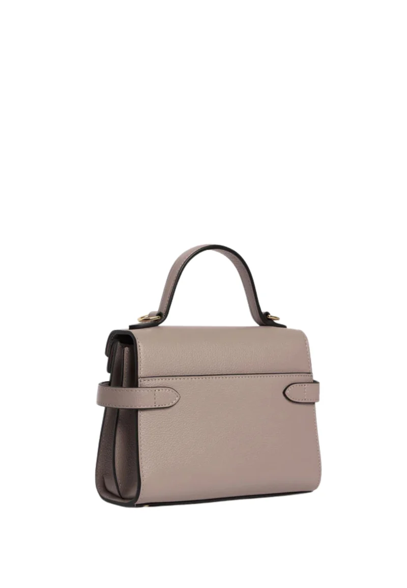 Le Tanneur Petit Sac à main Double Rabat Emilie Gris Fossile