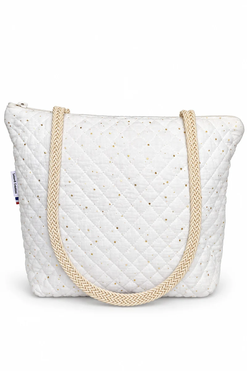 Sac à main blanc en coton